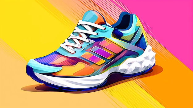 Illustrazione di scarpe sportive per uomini moda design colorato