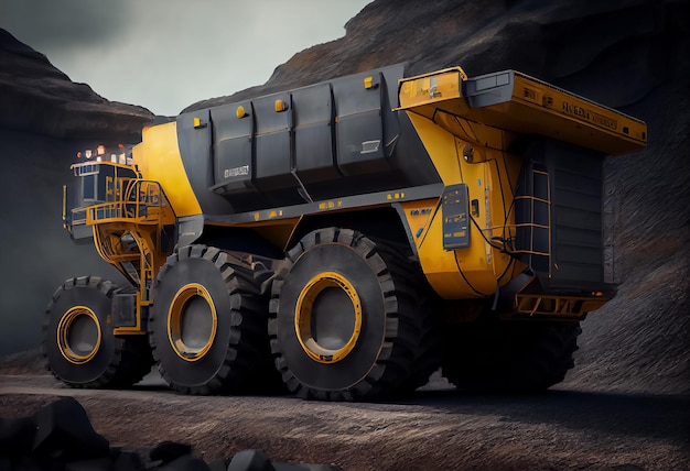 Illustrazione di scavare una miniera di carbone sotterranea per estrarre il concetto industriale di duro lavoro minerale