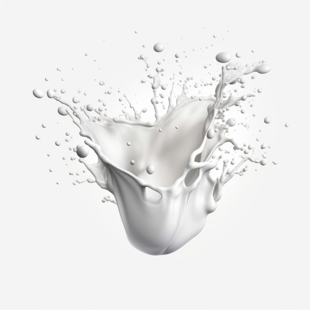 illustrazione di schizzi di latte grigio chiaro su sfondo trasparente