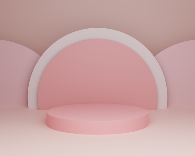 illustrazione di sfondo 3d semplice e moderno astratto palcoscenico rosa