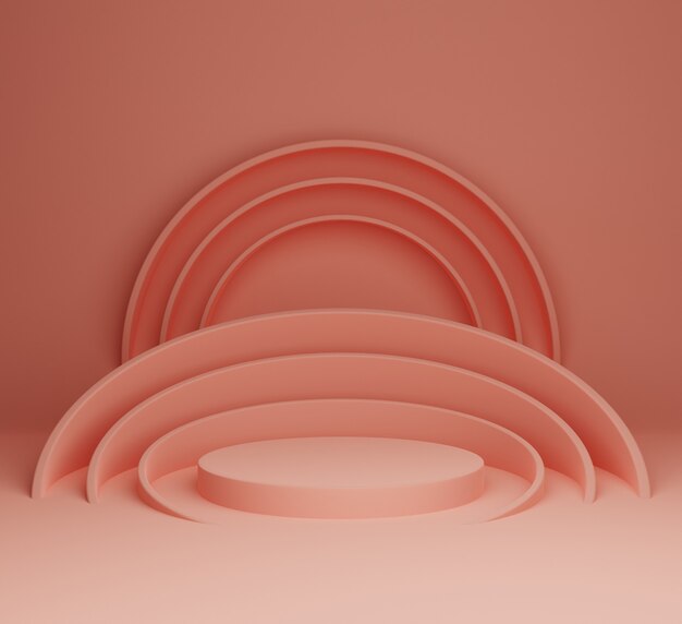 illustrazione di sfondo 3d semplice e moderno astratto palcoscenico rosa