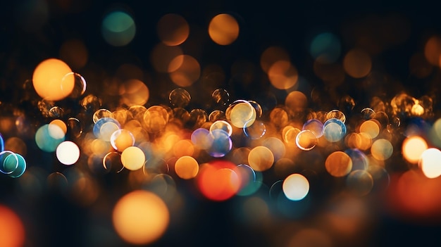 Illustrazione di sfondo astratto con luci bokeh e gocce d'acqua