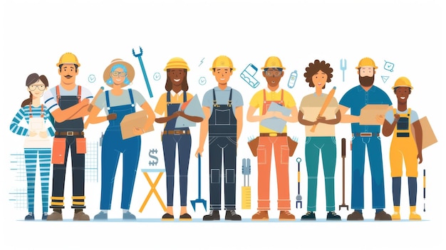 Illustrazione di sfondo del banner della Festa del Lavoro generata da ai