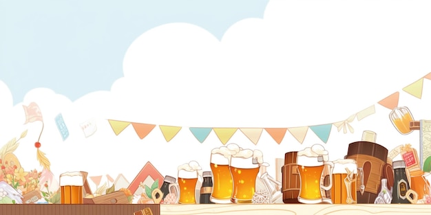 illustrazione di sfondo del festival della birra