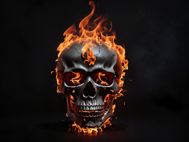 Illustrazione di sfondo di Halloween di Burning Skull