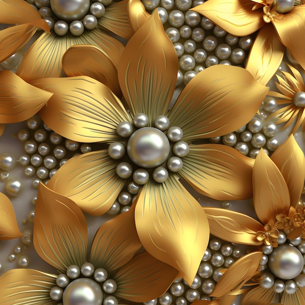 Illustrazione di sfondo modello floreale gioielli d'oro di lusso