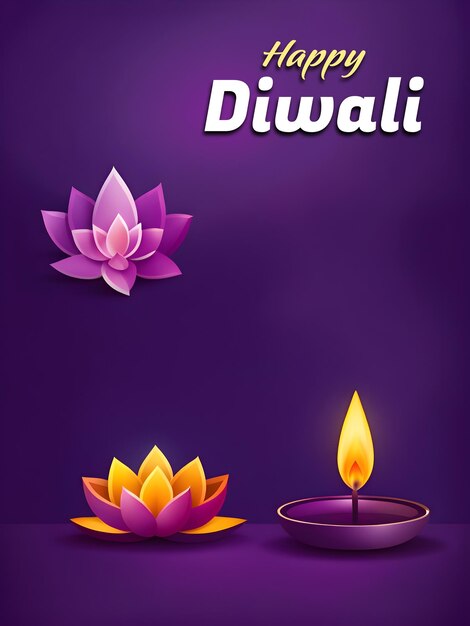 Illustrazione di sfondo viola di Diwali