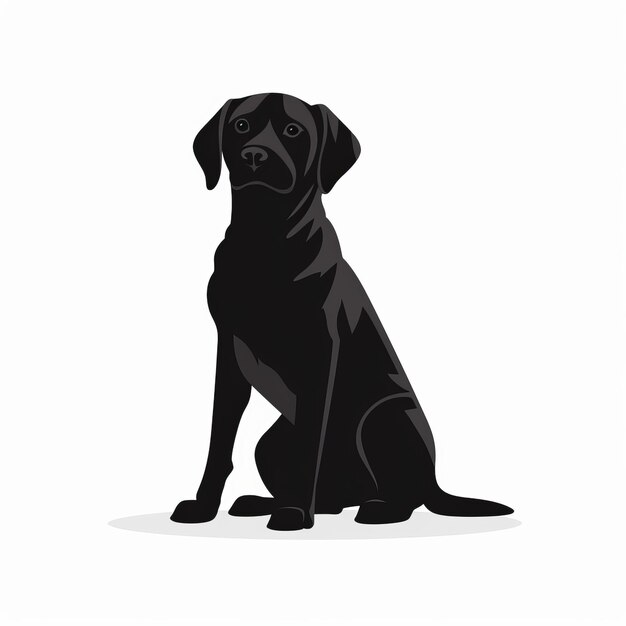 Illustrazione di silhouette di cane nero minimalista ispirata da Charles White