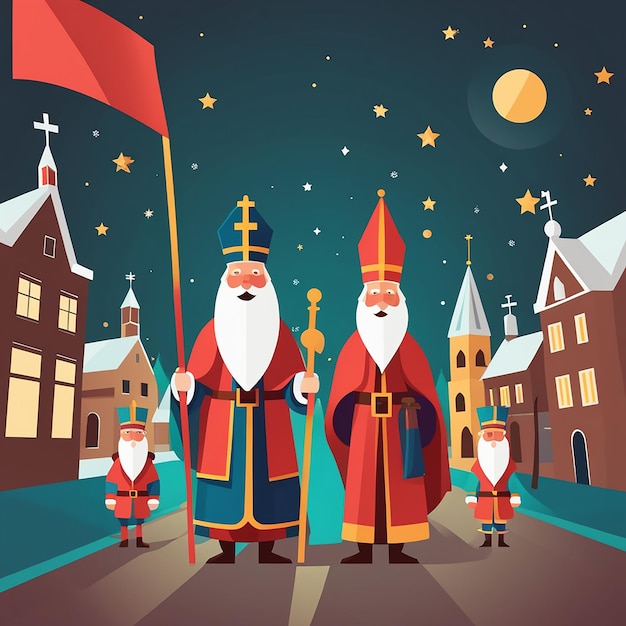 illustrazione di sinterklaas piatto