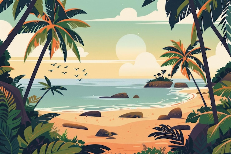 Foto illustrazione di spiaggia paesaggio natura costa