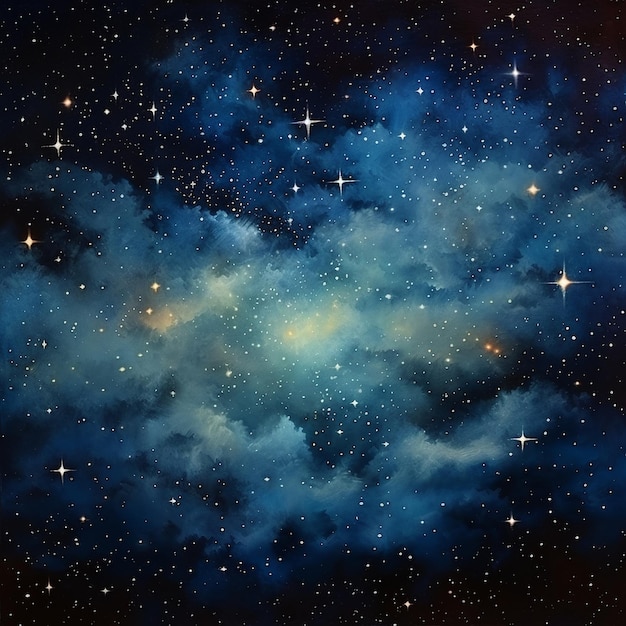 illustrazione di stelle del cielo notturno sullo sfondo cosmico, Generative ai