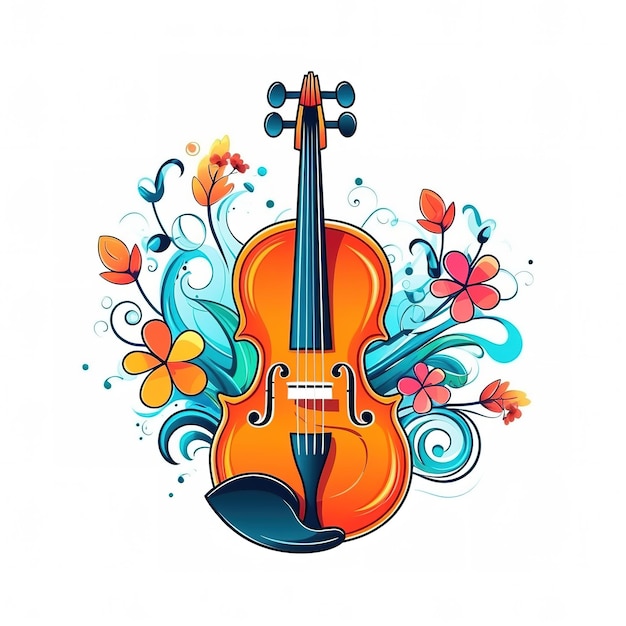 Illustrazione di strumenti musicali colorati