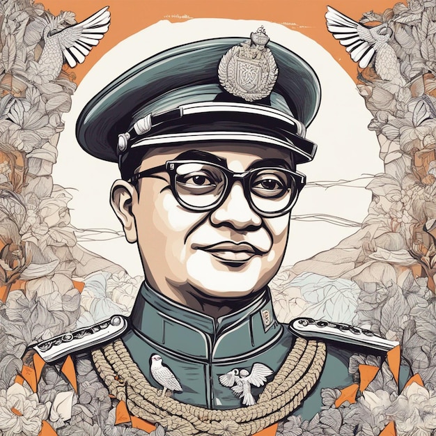 illustrazione di subhash chandra bose