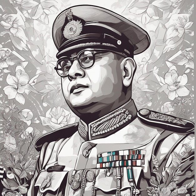 illustrazione di subhash chandra bose