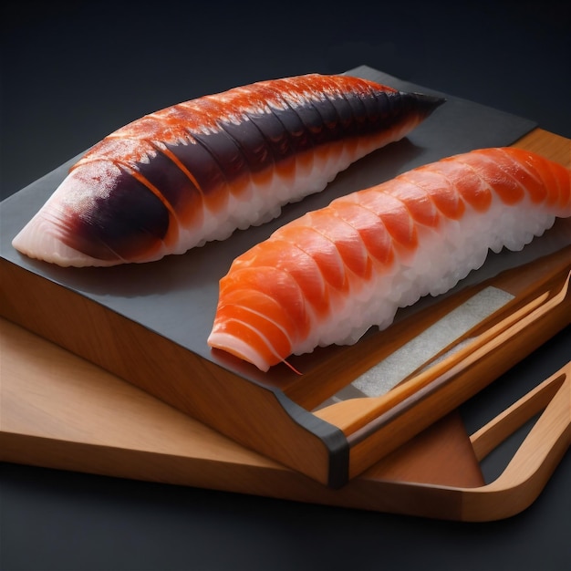 Illustrazione di sushi primo piano del set di sushi sashimi