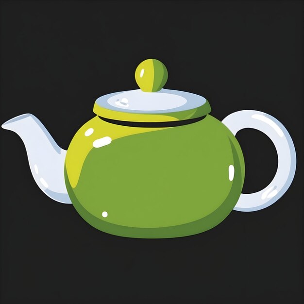 Illustrazione di tazza e piattino di tè Grafico di bevanda di tè caldo Disegno tradizionale di teiera