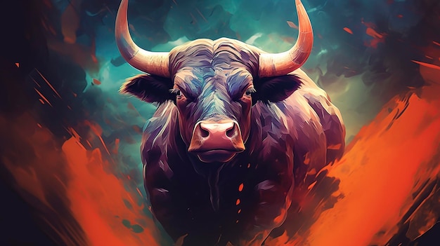 illustrazione di toro in stile digitale