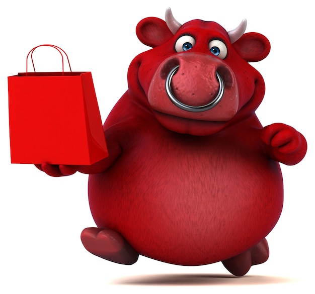Illustrazione di toro rosso