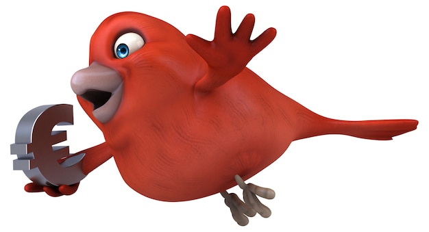 Illustrazione di uccello rosso