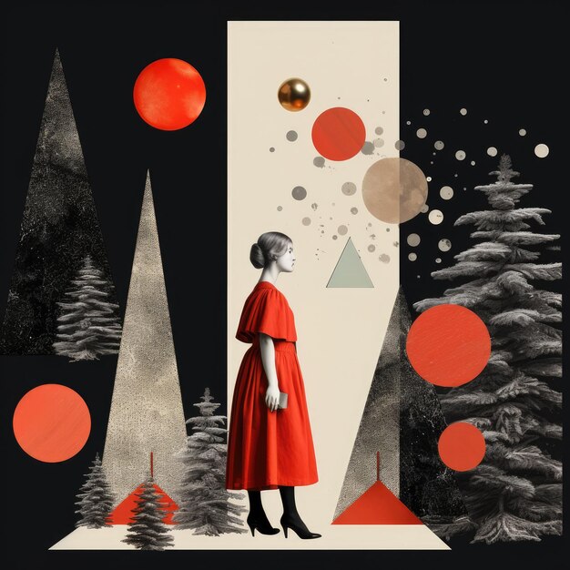 illustrazione di un abstract di collage di Natale