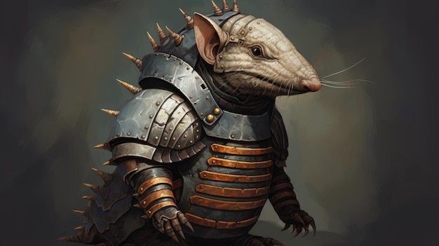 Illustrazione di un armadillo antropomorfo