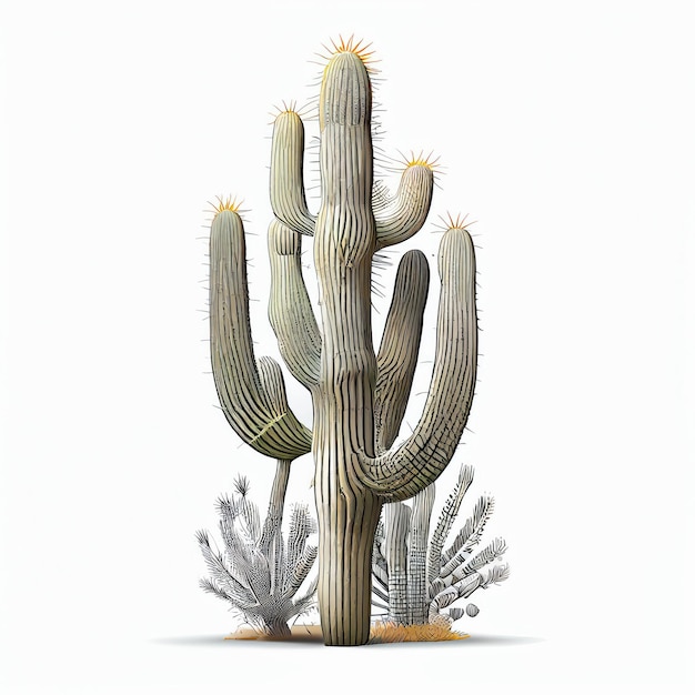 Illustrazione di un cactus su sfondo bianco