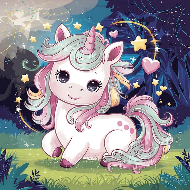 Illustrazione di un carino unicorno