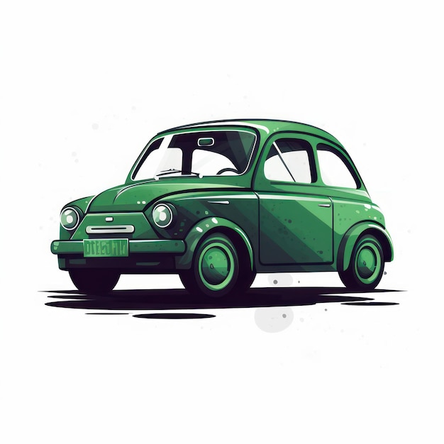 Illustrazione di un cartone animato di un'auto verde