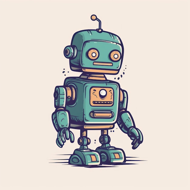 Illustrazione di un cartone animato di un robot