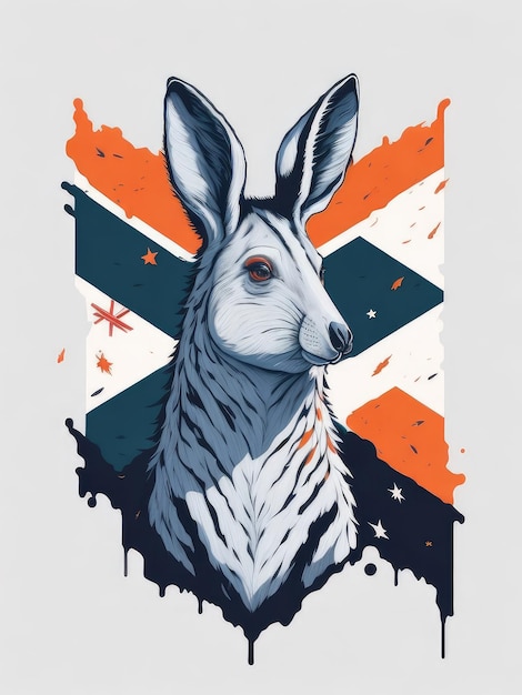 Illustrazione di un cervo con una bandiera in testa che rappresenta il patriottismo e la libertà creata con la tecnologia Generative AI