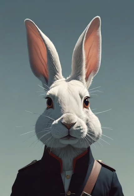 Illustrazione di un coniglio che indossa abiti formali