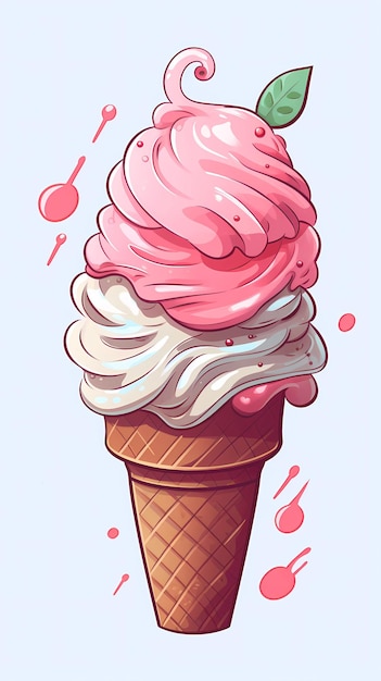 Illustrazione di un delizioso gelato disegnato a mano