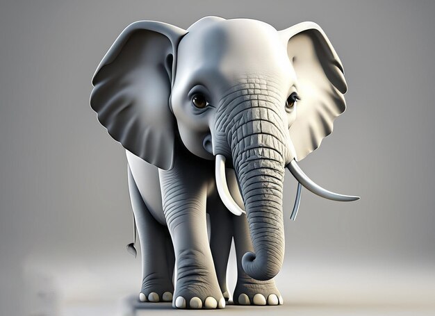 Illustrazione di un elefante in diverse pose e angoli per collage o clip art