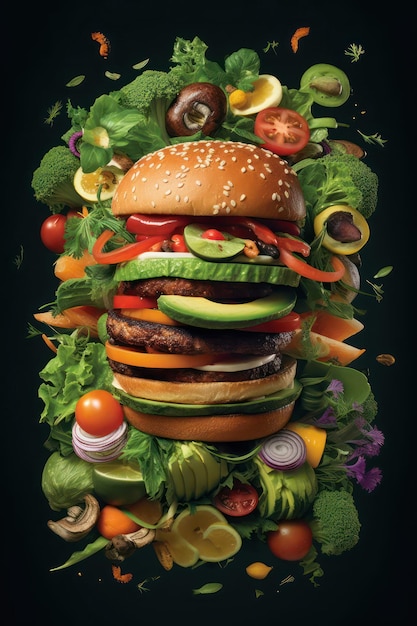 illustrazione di un hamburger gustoso