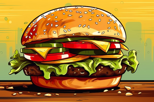 illustrazione di un hamburger.