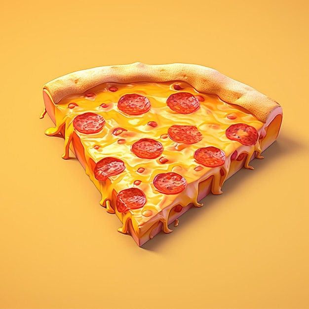 Illustrazione di un'immagine isolata di una deliziosa pizza