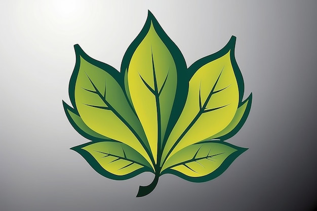 Illustrazione di un logo a foglia con sfondo isolato