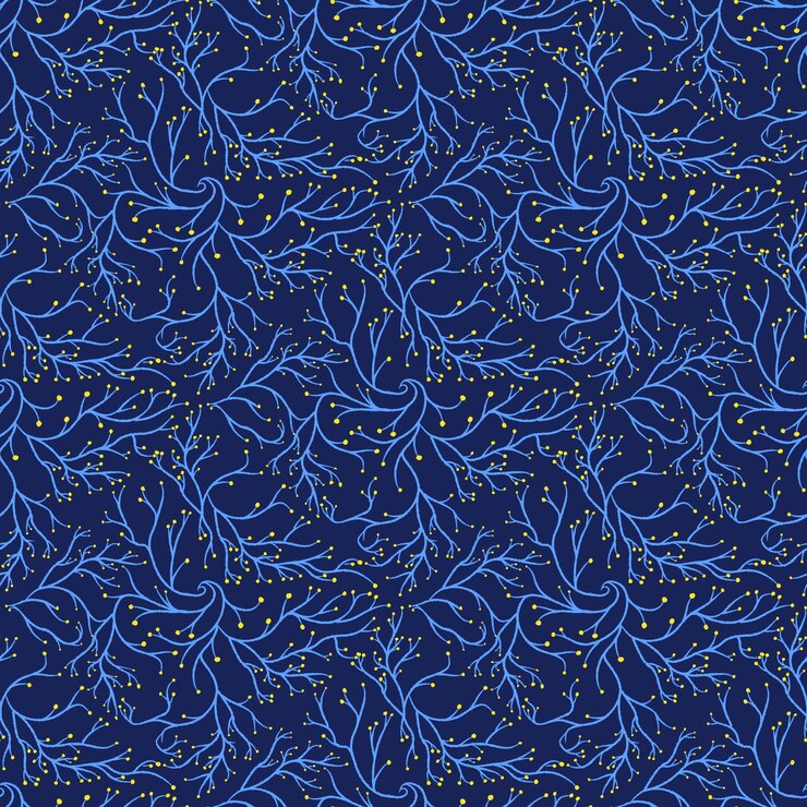 illustrazione di un modello di pianta di vite blu su sfondo blu