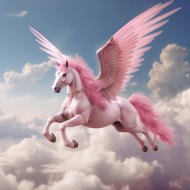 Illustrazione di un Pegasus Immagine generata da AI