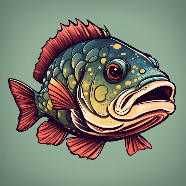 Illustrazione di un pesce grouper Ai Generative