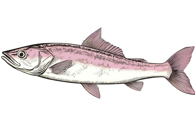 Illustrazione di un pesce sardine su sfondo bianco