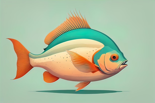 Illustrazione di un pesce su uno sfondo vettoriale blu