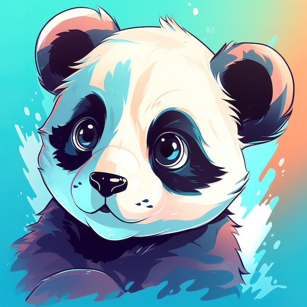 Illustrazione di un piccolo panda Pop Art Generative AI