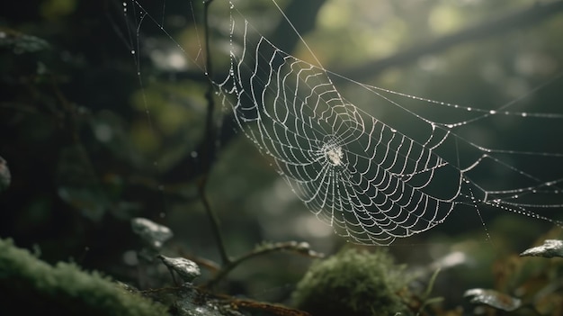 Illustrazione di un ragno nella foresta