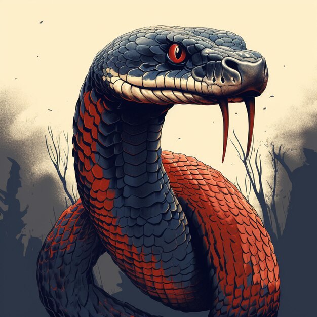 illustrazione di un serpente cobra re