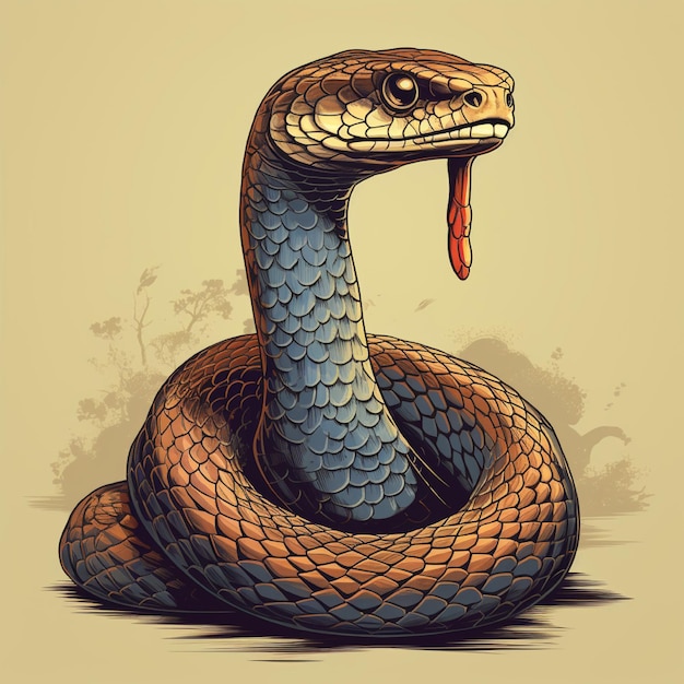 illustrazione di un serpente cobra re