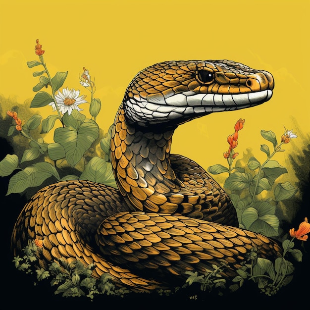 illustrazione di un serpente cobra re