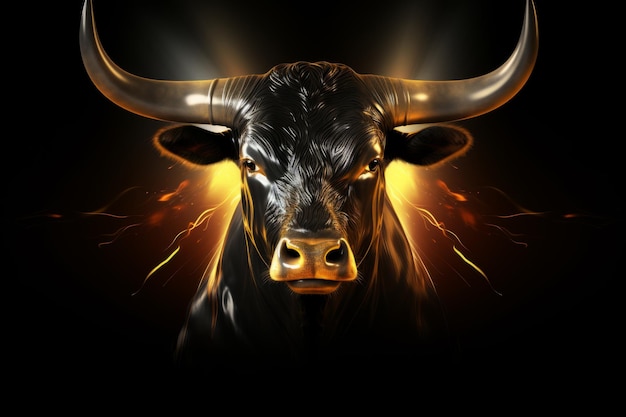 illustrazione di un simbolo simile a una testa di toro che rappresenta le tendenze del mercato finanziario mercato delle criptovalute