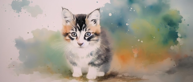 Illustrazione di un simpatico gatto birichino IA generativa
