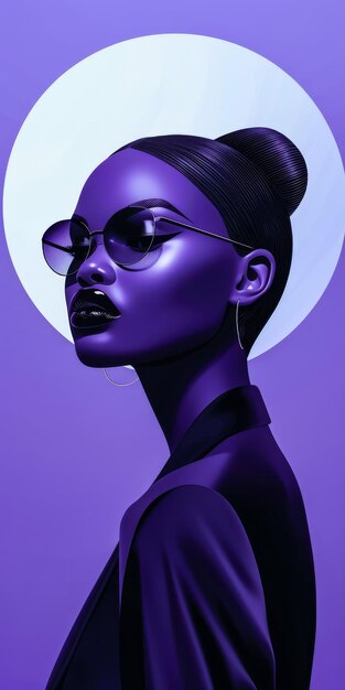 Illustrazione di una donna afroamericana in colori vivaci isolati dallo sfondo